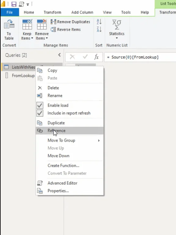 Tutorial do Editor do Power Query: extrair valores de campo de registro de listas