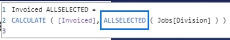 Prozentsatz der Gesamtmenge unter Verwendung von ALL und ALLSELECTED