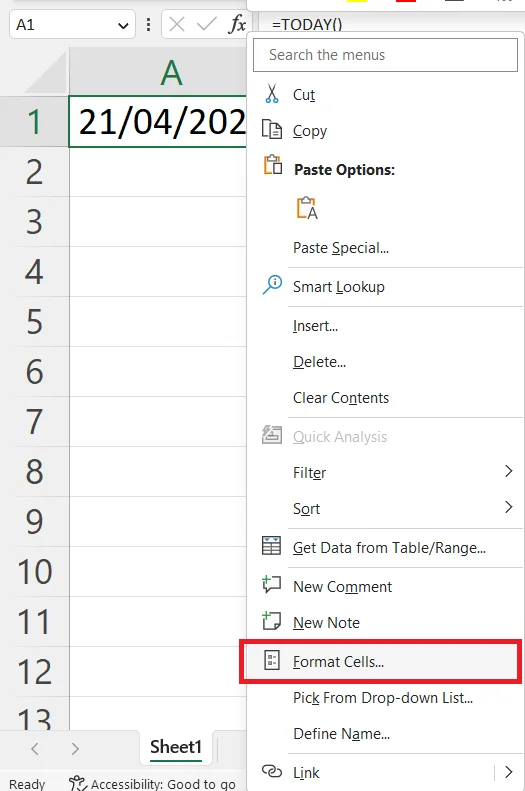Cara Menolak Tarikh Dari Hari Ini Dalam Excel