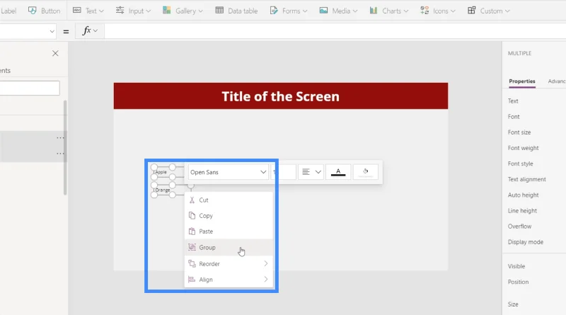 Microsoft Power Apps: Mengumpulkan Elemen Bersama
