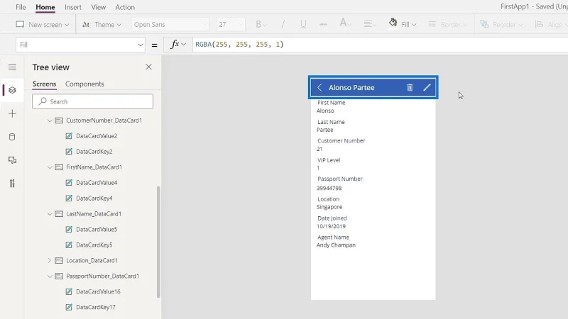 Kad Data PowerApps Dan Tugasan Harta