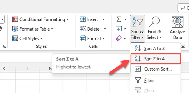 Cara Isih Mengikut Abjad Dalam Excel Dengan Berbilang Lajur