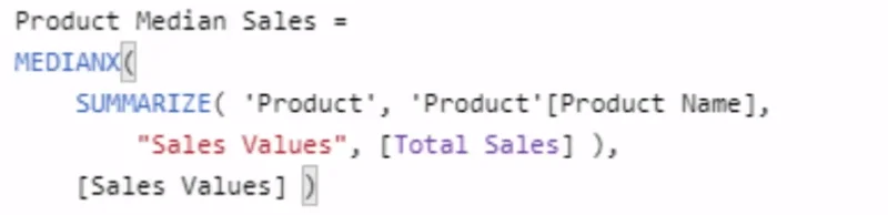 Calcul des ventes médianes de produits