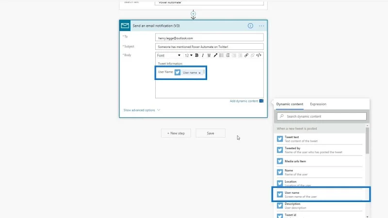 Power Automate Gambaran Keseluruhan Kandungan Dinamik