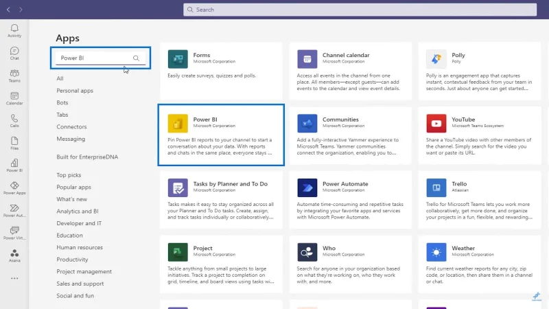 การรวม LuckyTemplates ในทีม MS