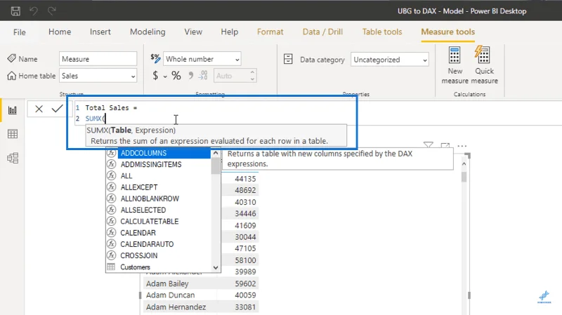 Lajur Dikira LuckyTemplates Vs Ukuran: Perbandingan