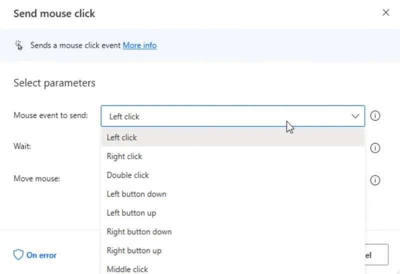 Power Automate Desktop&nbsp;: comment utiliser la fonction Envoyer un clic de souris