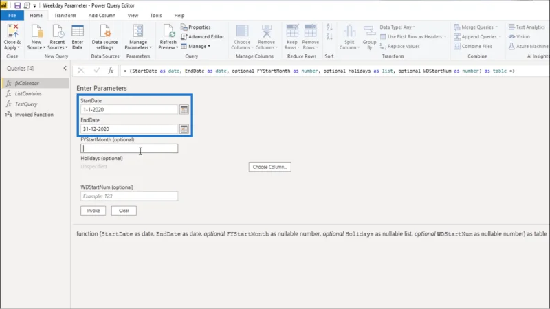 Fungsi M Untuk Jadual Tarikh – Cara Menambah Parameter Dalam Editor Pertanyaan