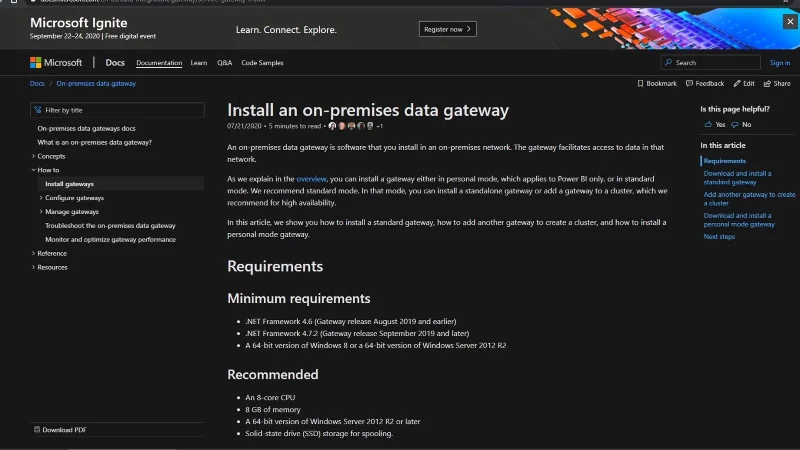Gerbang Data Di Premis Dalam Power Automate