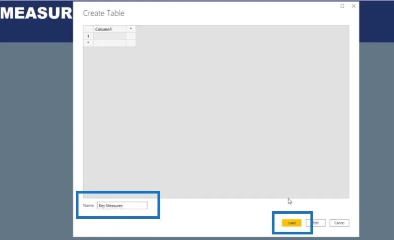 Création de tables de mesures et de sous-dossiers dans LuckyTemplates