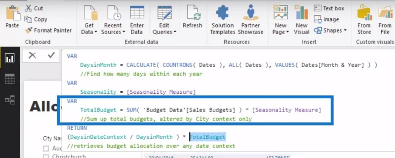 Gestione della stagionalità nell'analisi del budget: LuckyTemplates avanzato
