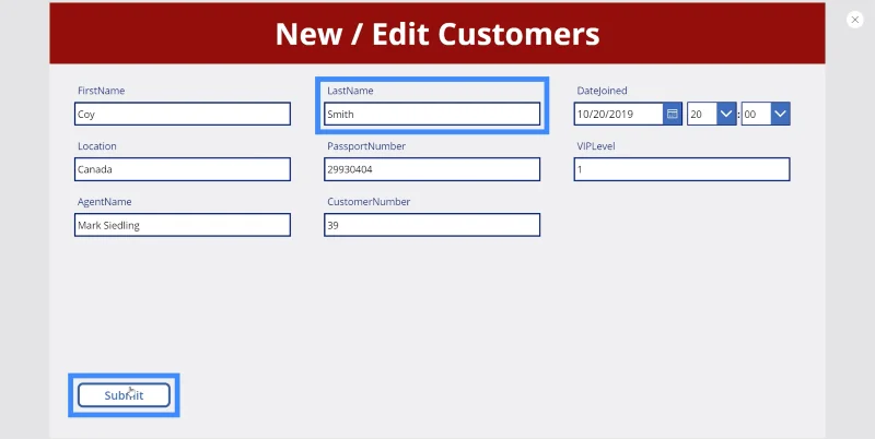 Skrin Butiran MS Power Apps Dan Skrin Borang