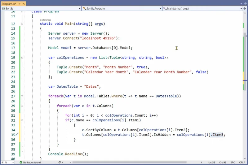 LuckyTemplates Dan SSAS – Menyusun Lajur Menggunakan TE3 & C#