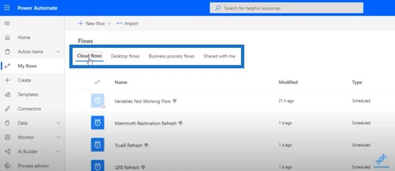 Tipos de flujos en Power Automate
