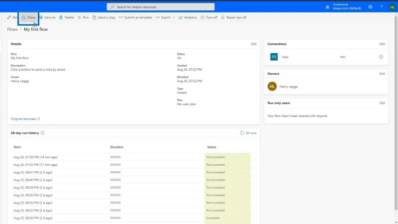 Perkongsian Aliran Kerja Dalam Microsoft Power Automate