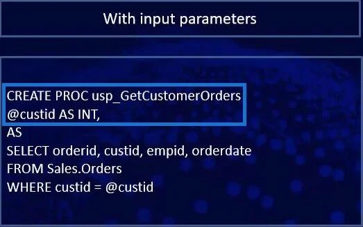 Prosedur Tersimpan Dalam SQL |  Gambaran keseluruhan