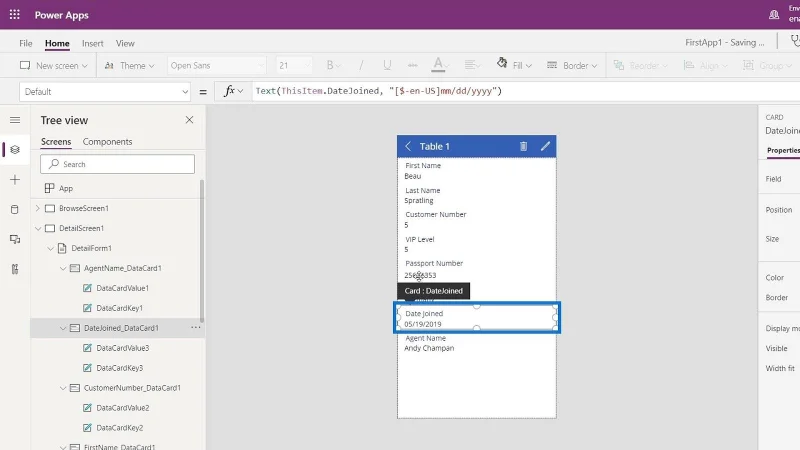 Kad Data PowerApps Dan Tugasan Harta