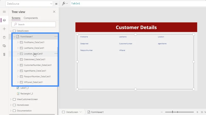 Skrin Butiran MS Power Apps Dan Skrin Borang