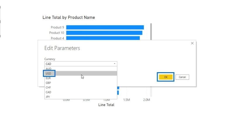 Parâmetros do LuckyTemplates via Query Editor