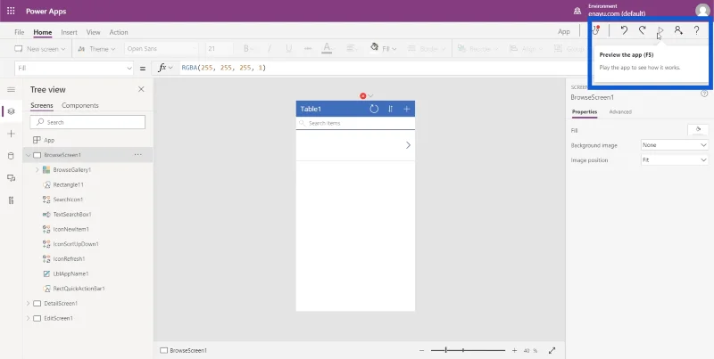 Asas Power Apps: Persekitaran Pembangunan Dan Menjalankan Apl Anda