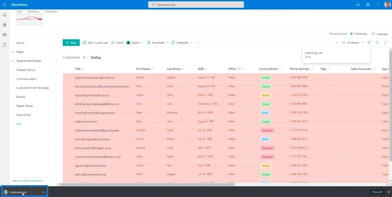 Eksport Senarai SharePoint Ke Fail Excel Atau CSV