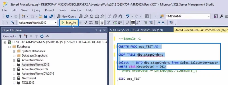 Prosedur Tersimpan Dalam SQL |  Gambaran keseluruhan