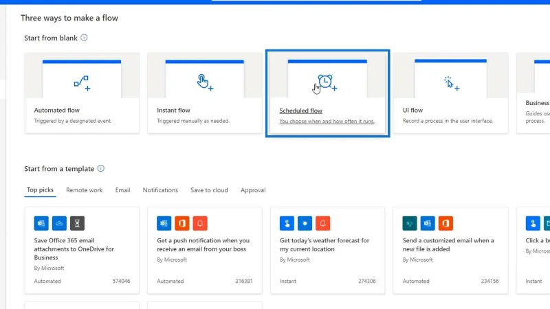 Aliran Kerja Berjadual Dalam Microsoft Power Automate