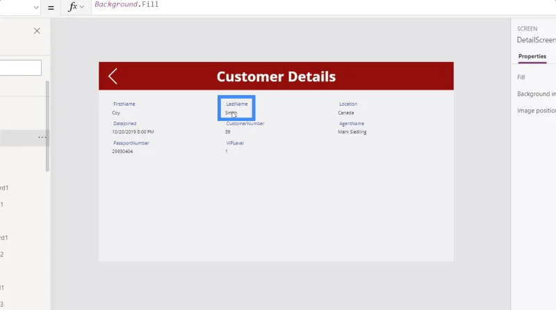 Skrin Butiran MS Power Apps Dan Skrin Borang