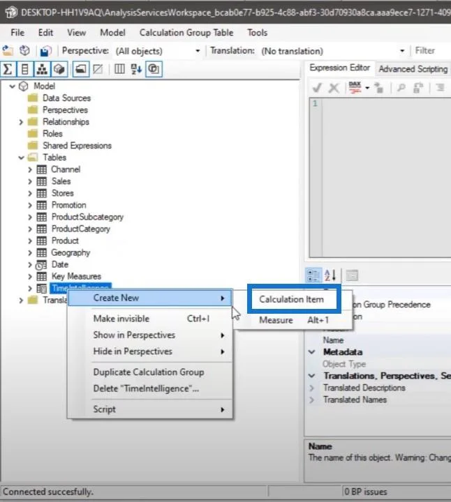 Use el editor tabular para crear grupos de cálculo en LuckyTemplates