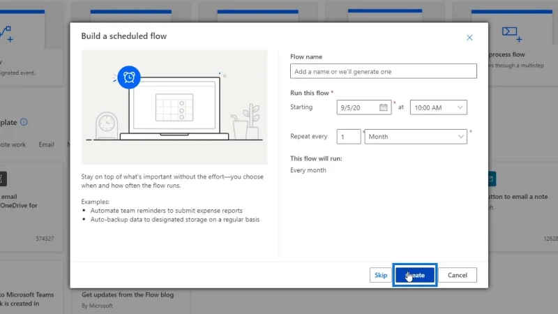 Aliran Kerja Berjadual Dalam Microsoft Power Automate