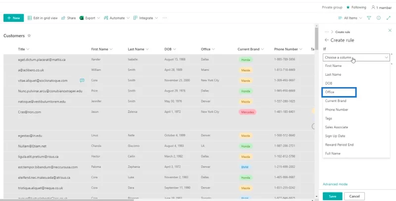 Panduan Pemformatan Senarai SharePoint