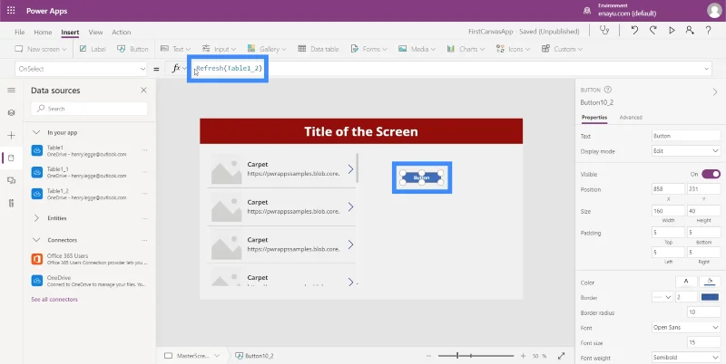 Carta PowerApps, Graf Dan Imej Dinamik