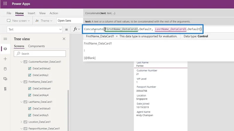 Kad Data PowerApps Dan Tugasan Harta