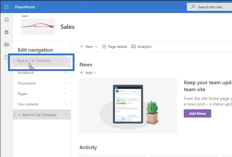 Elemen Navigasi Tapak SharePoint: Gambaran Keseluruhan