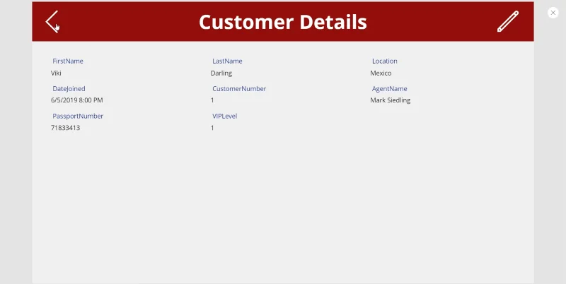 Skrin Butiran MS Power Apps Dan Skrin Borang