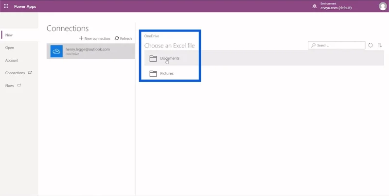 Persediaan Persekitaran Power Apps: Sambung Ke OneDrive & Google Drive