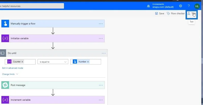 Testen der Do Until-Schleife in Power Automate