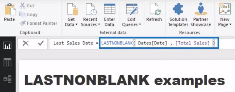Utilisation de LASTNONBLANK dans votre formule DAX