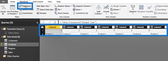 Editor Pertanyaan LuckyTemplates: Transformasi Baris & Lajur