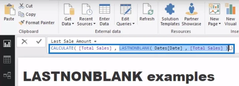 Utilisation de LASTNONBLANK dans votre formule DAX