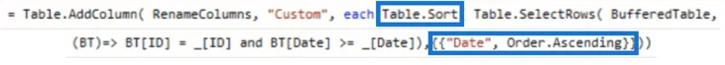 Création de valeurs pour chaque date à l'aide de la formule Power Query