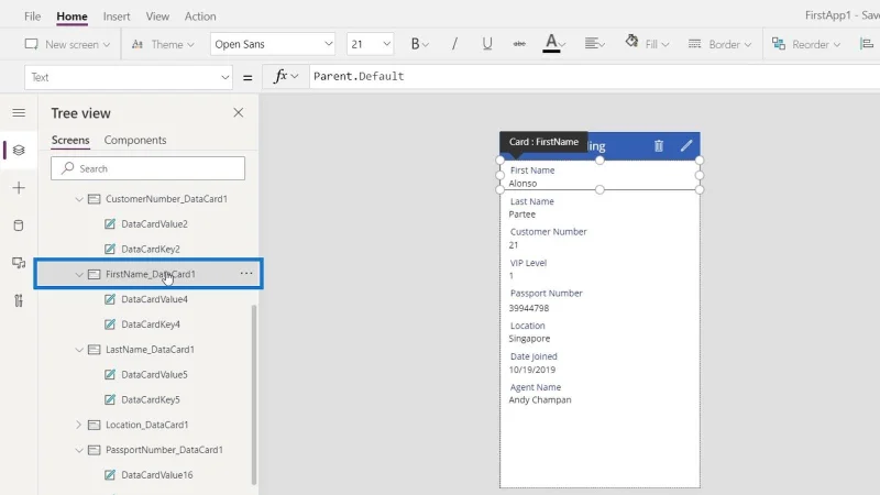 Kad Data PowerApps Dan Tugasan Harta