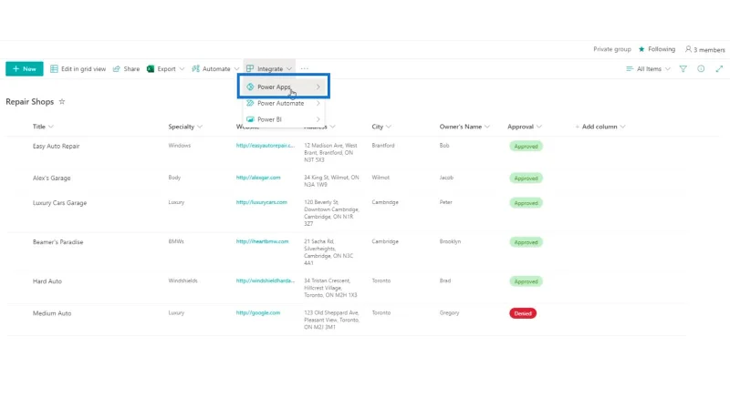 Power Apps – Panduan Penyepaduan SharePoint