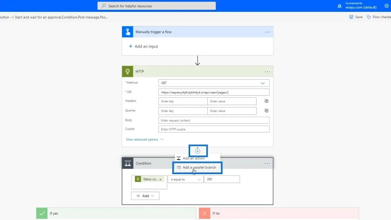 Ralat Pengendalian Dalam Kuasa Automate Melalui Cawangan Selari
