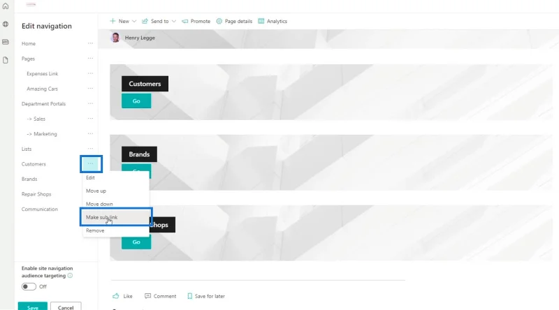 Menambah Navigasi Senarai SharePoint
