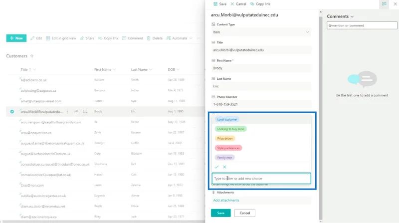 Hinzufügen eines SharePoint-Auswahlfelds zu einer Liste