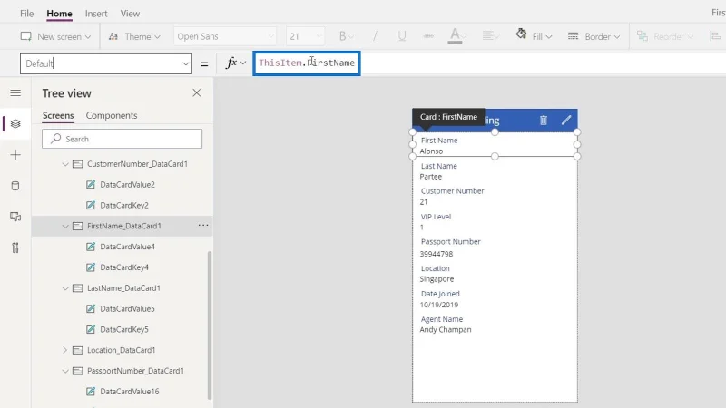 Kad Data PowerApps Dan Tugasan Harta