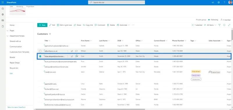 Sejarah Versi Dalam Senarai SharePoint