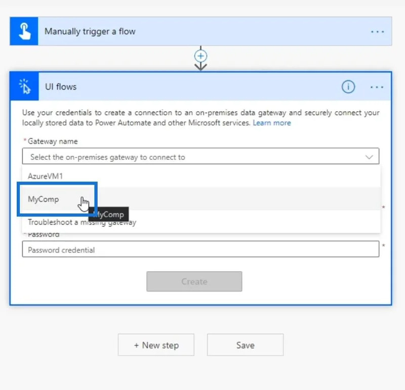 Gerbang Data Di Premis Dalam Power Automate