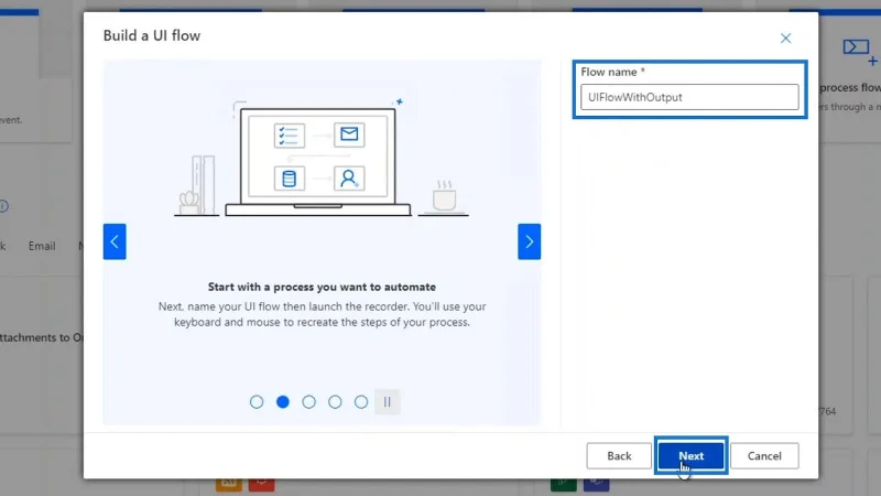 Output Aliran UI Dalam Automate Kuasa